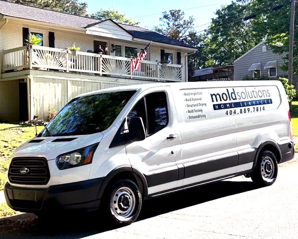 Mold remediation professional inspecting a property in Paulding County, Georgia